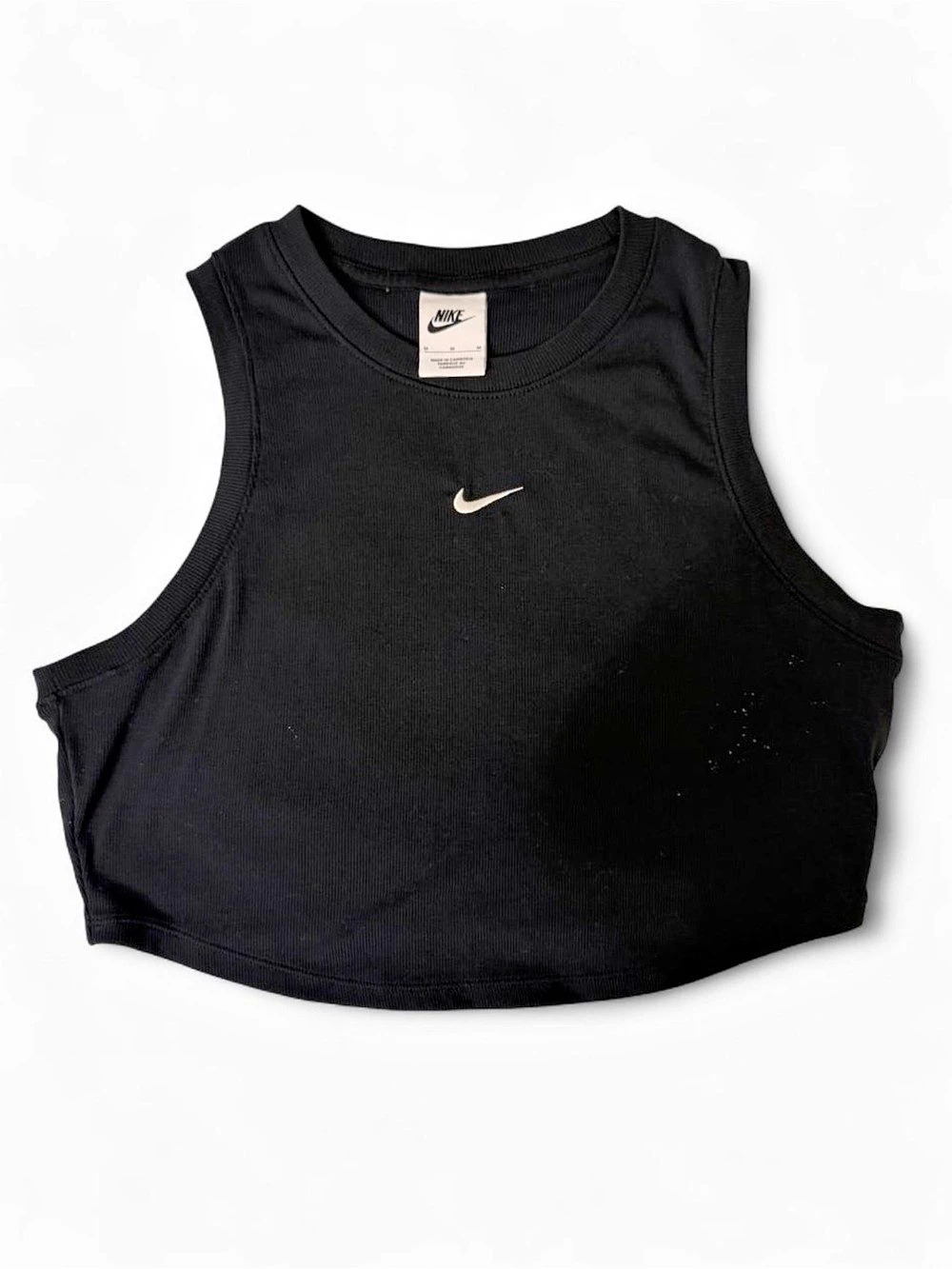 Nike Sportswear Essentials Ribbed Cropped Tank Top Black Medium